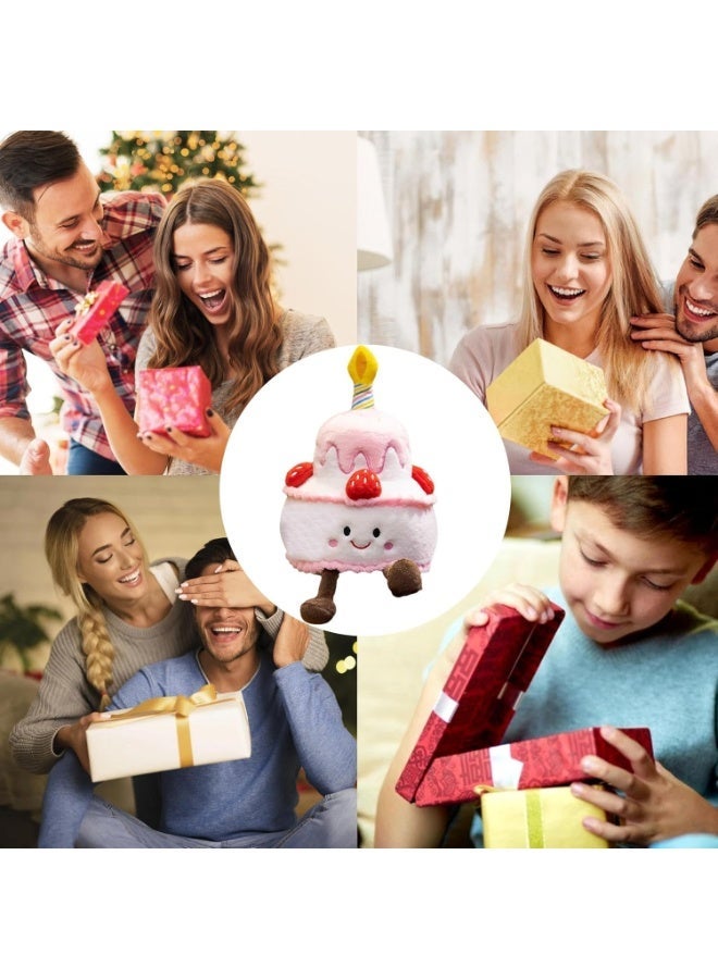 يلا بيك لعبة كعكة قطيفة، لعبة كعكة عيد ميلاد، لعبة كعكة عيد ميلاد موسيقية للبنات، دمية محشوة موسيقية، أغنية عيد ميلاد سعيد، هدية لتنمية الذكاء الموسيقي - Image 5